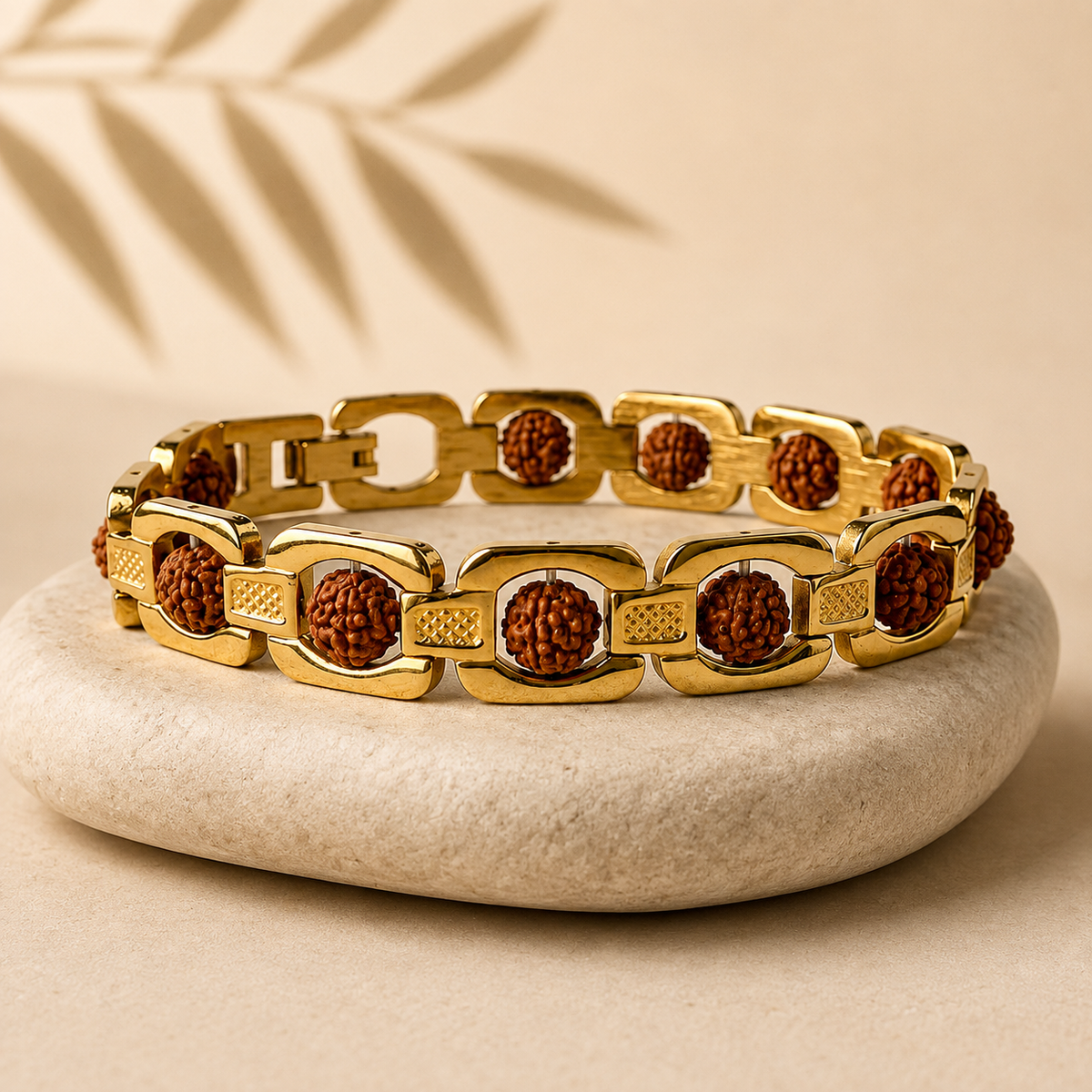 Signature Gold Plated Rudraksha Bracelet