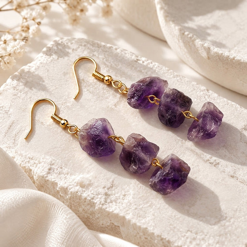 Amara Amethyst Drop Earrings