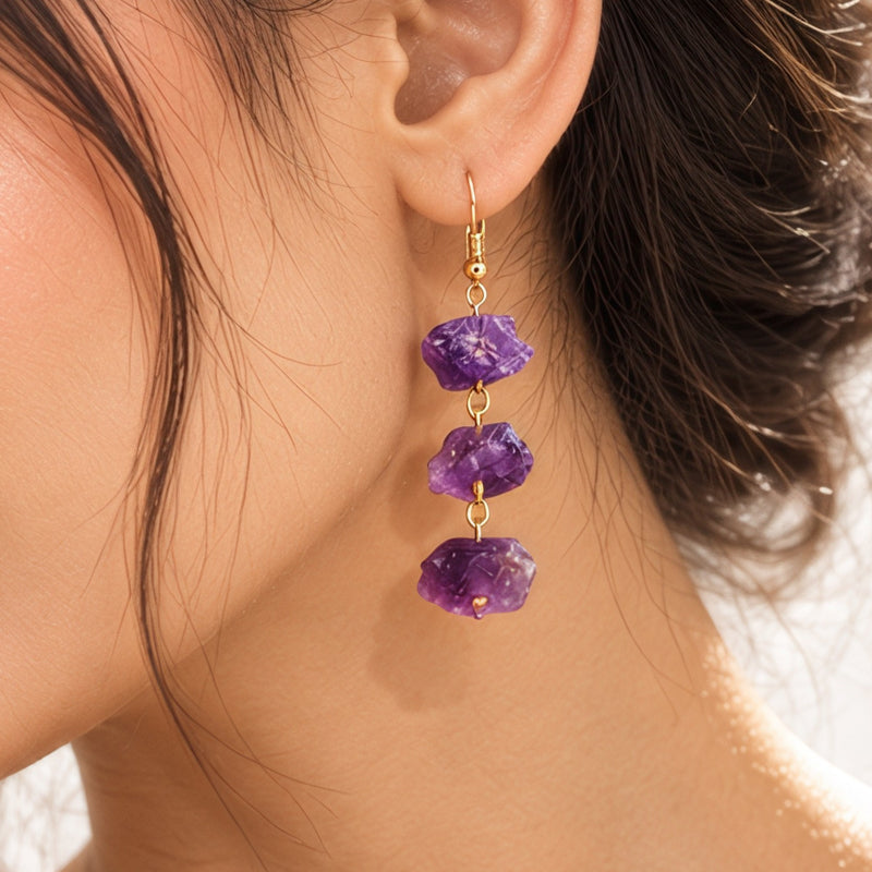 Amara Amethyst Drop Earrings