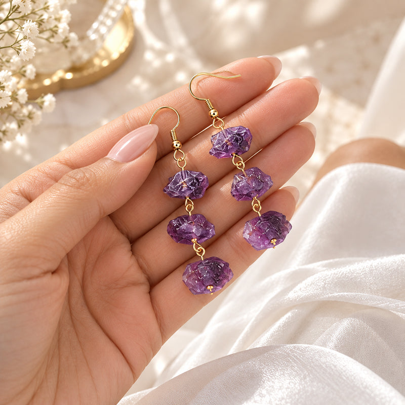 Amara Amethyst Drop Earrings