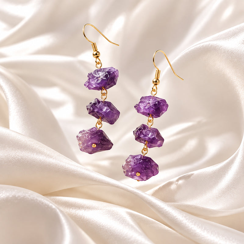Amara Amethyst Drop Earrings