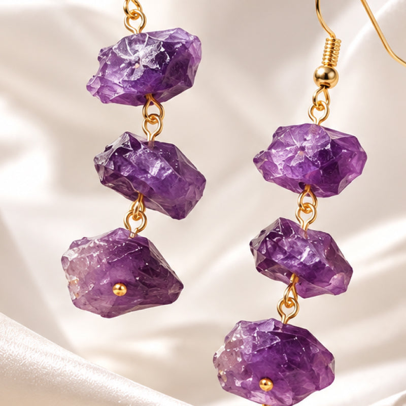 Amara Amethyst Drop Earrings