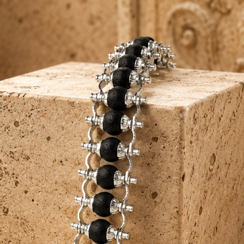 Ebon Silver Plated Karungali Bracelet