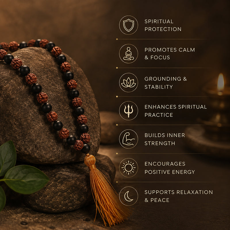 Rudraksha & Karungali Japa Mala