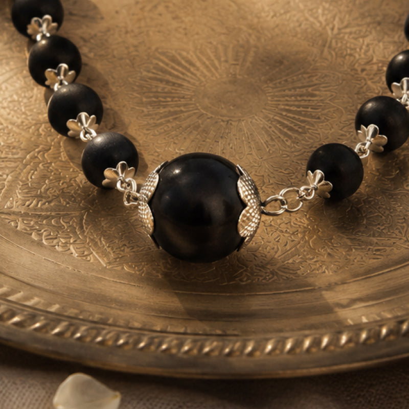 Karungali Mala with Large Karungali Centrepiece