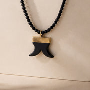 Karungali Dual Tiger Teeth Pendant Necklace