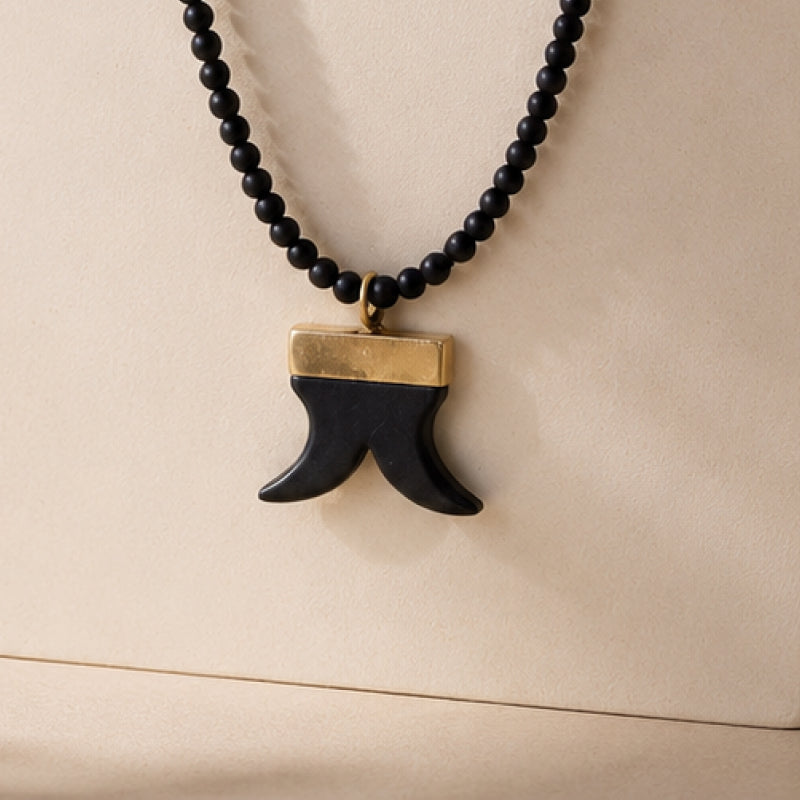 Karungali Dual Tiger Teeth Pendant Necklace