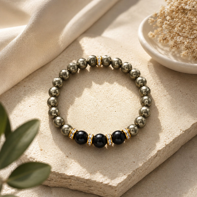 Pyrite Tourmaline Wealth Guardian Bracelet