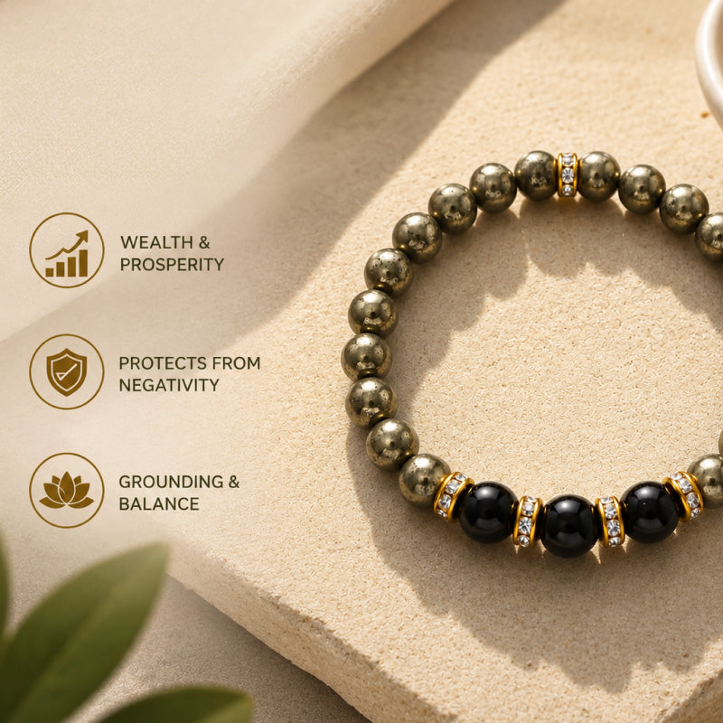 Pyrite Tourmaline Wealth Guardian Bracelet