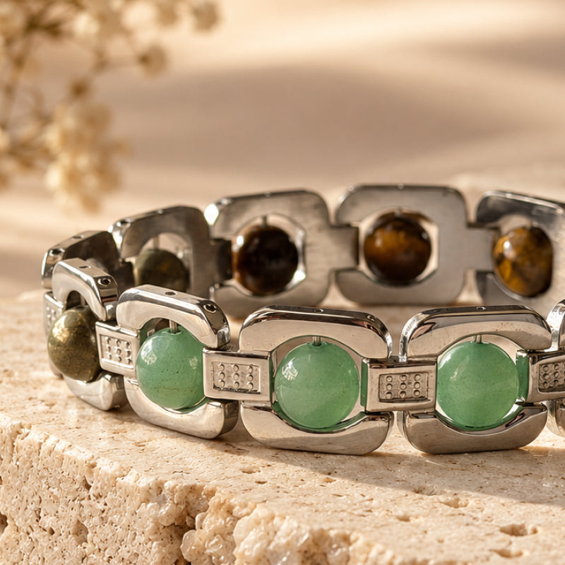 Pyrite Citrine Green Aventurine Abundance Trio Bracelet