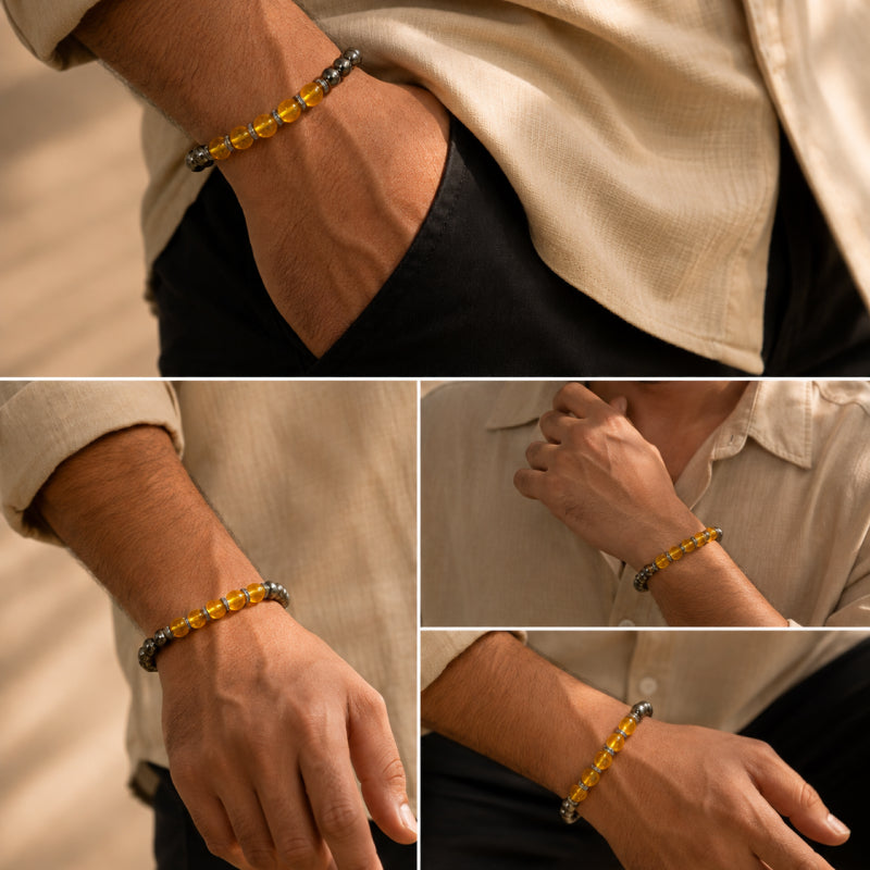 Pyrite Citrine Wealth & Prosperity Bracelet