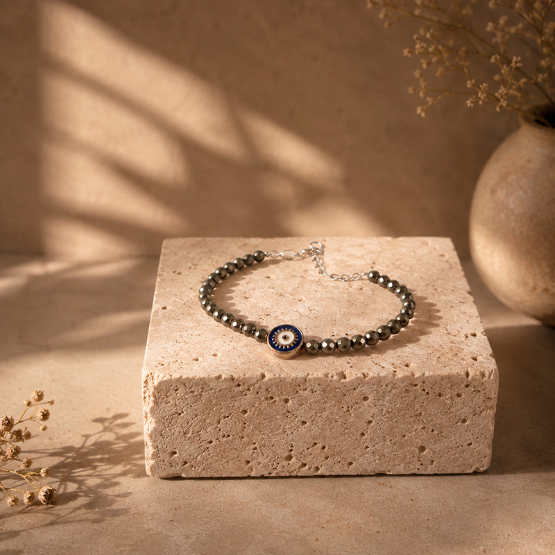 Pyrite Evil Eye Bracelet