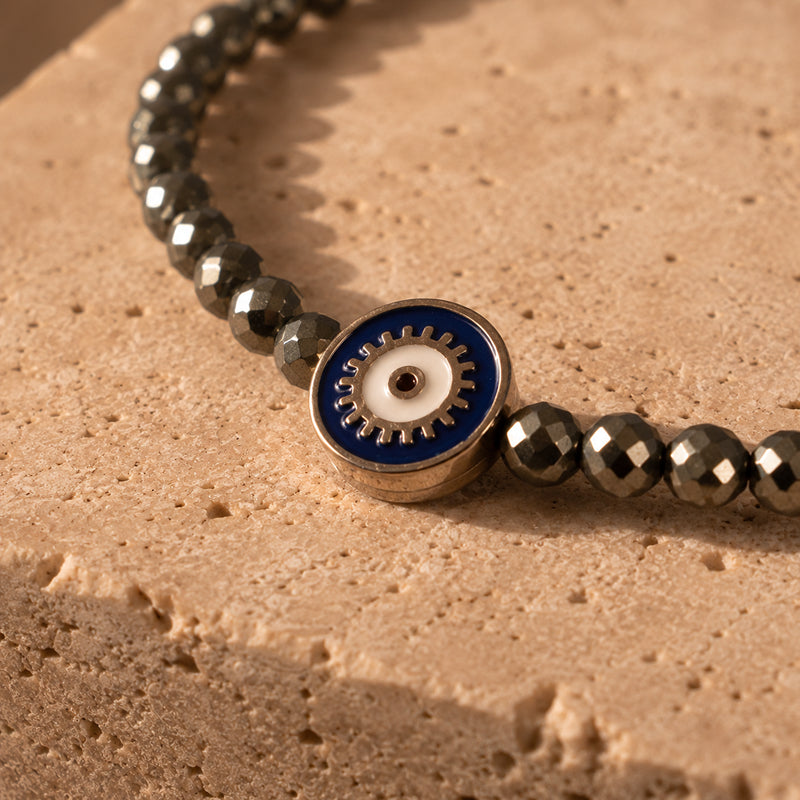 Pyrite Evil Eye Bracelet