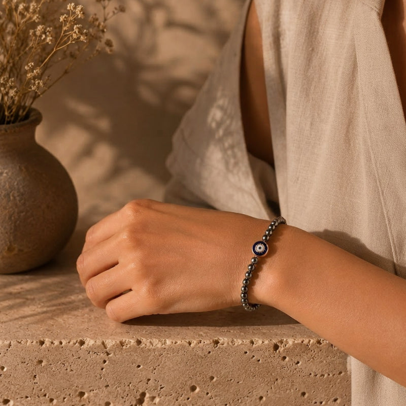 Pyrite Evil Eye Bracelet