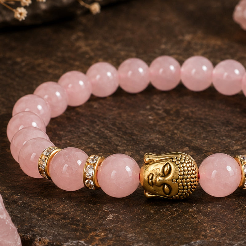Buddha Rose Quartz Love Bracelet