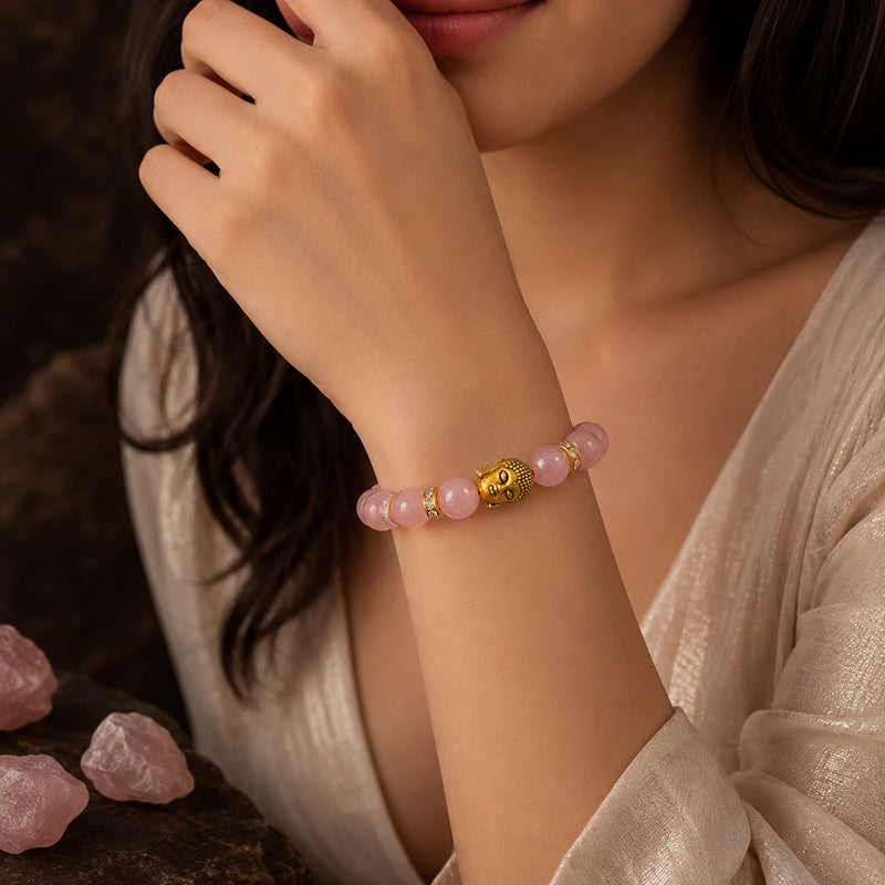 Buddha Rose Quartz Love Bracelet