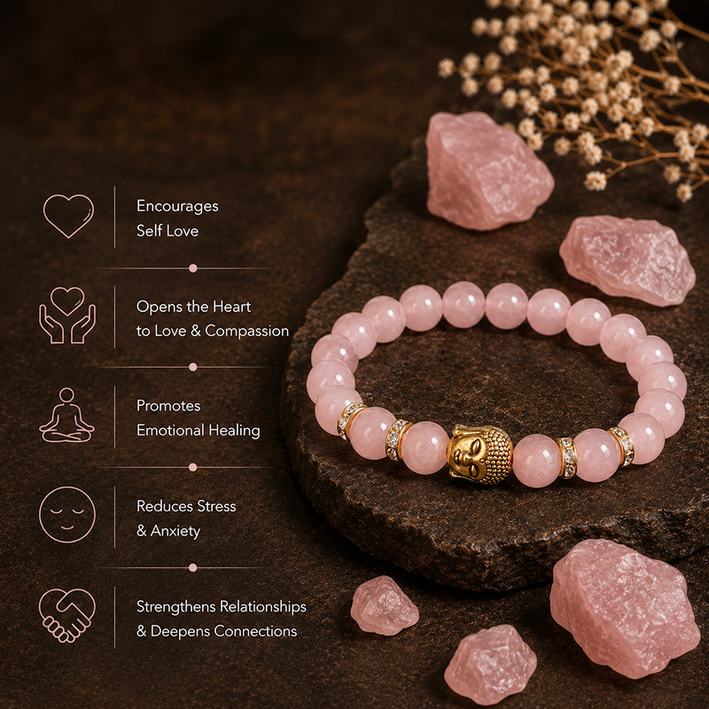 Buddha Rose Quartz Love Bracelet