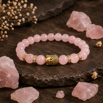 Buddha Rose Quartz Love Bracelet