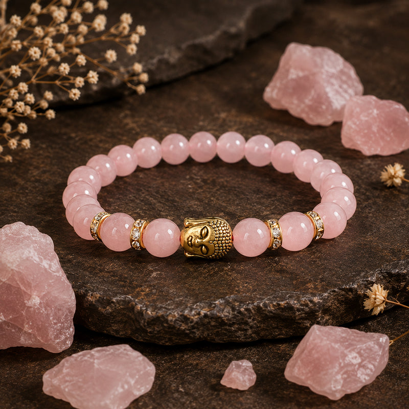 Buddha Rose Quartz Love Bracelet