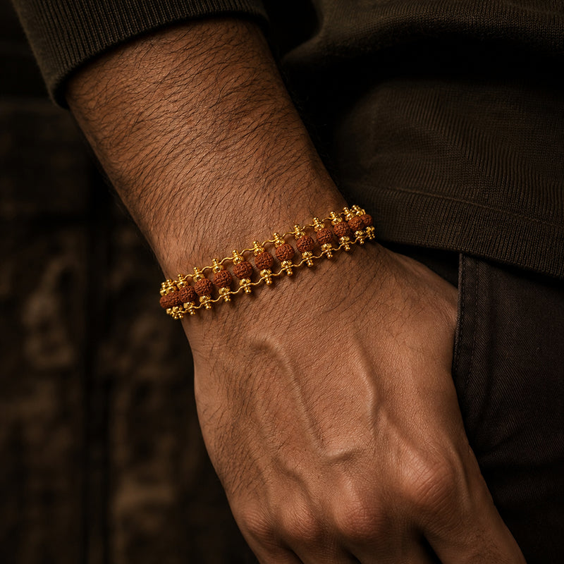 Rudraksha Golden Guardian Bracelet