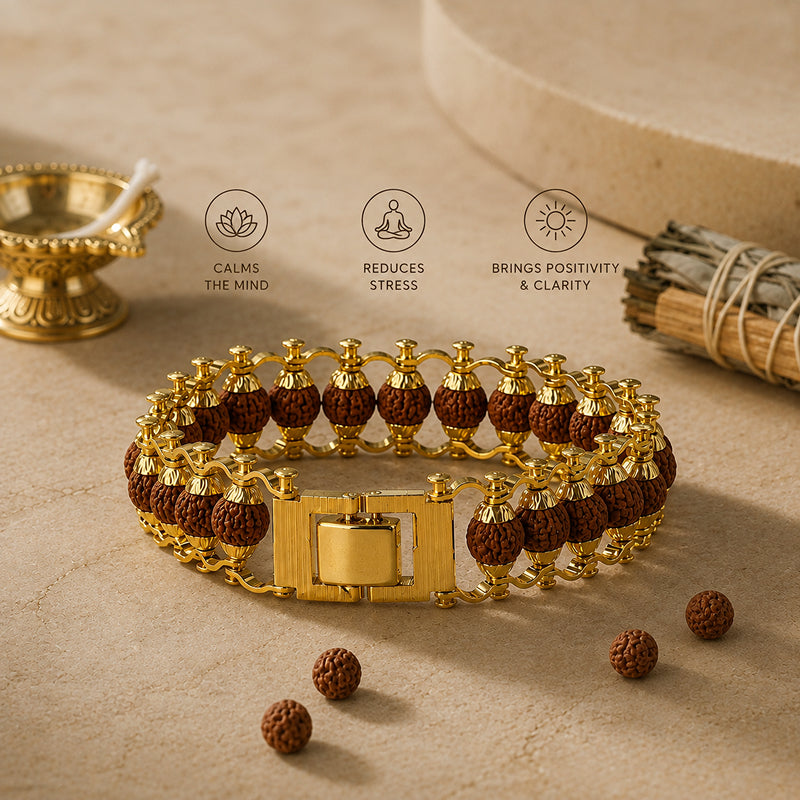 Rudraksha Golden Guardian Bracelet