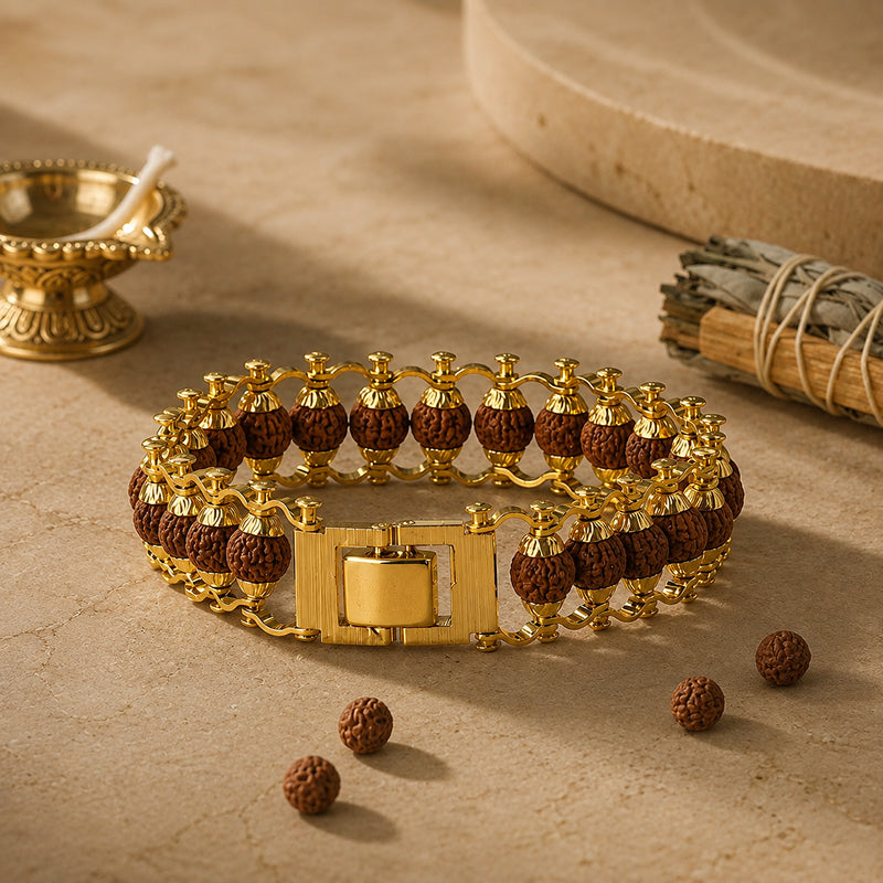 Rudraksha Golden Guardian Bracelet