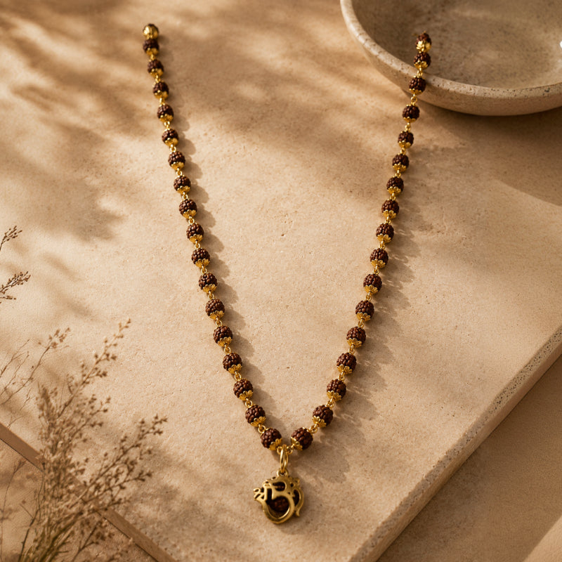 Rudraksha Mala with OM Pendant