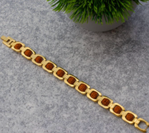 Gold Plated Essential Rudraksha Bracelet