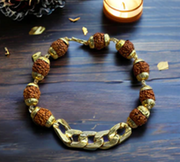 Gold Plated Links Rudraksha Bracelet for Men