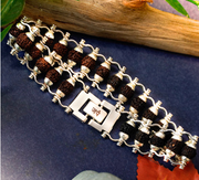Silver Plated Modern Rudraksha Bracelet