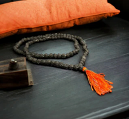 Black Rudraksha Mala 108+1 Beads Japamala
