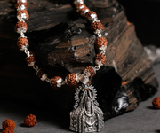 Silver Rudraksha Mala with Somnath Ji Pendant