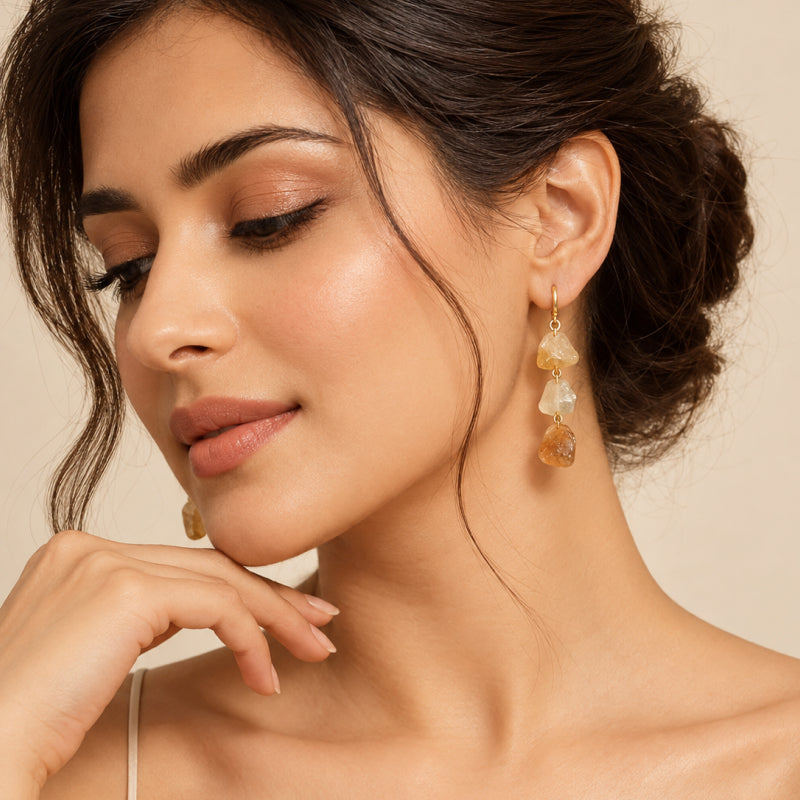 Amara Citrine Drop Earrings