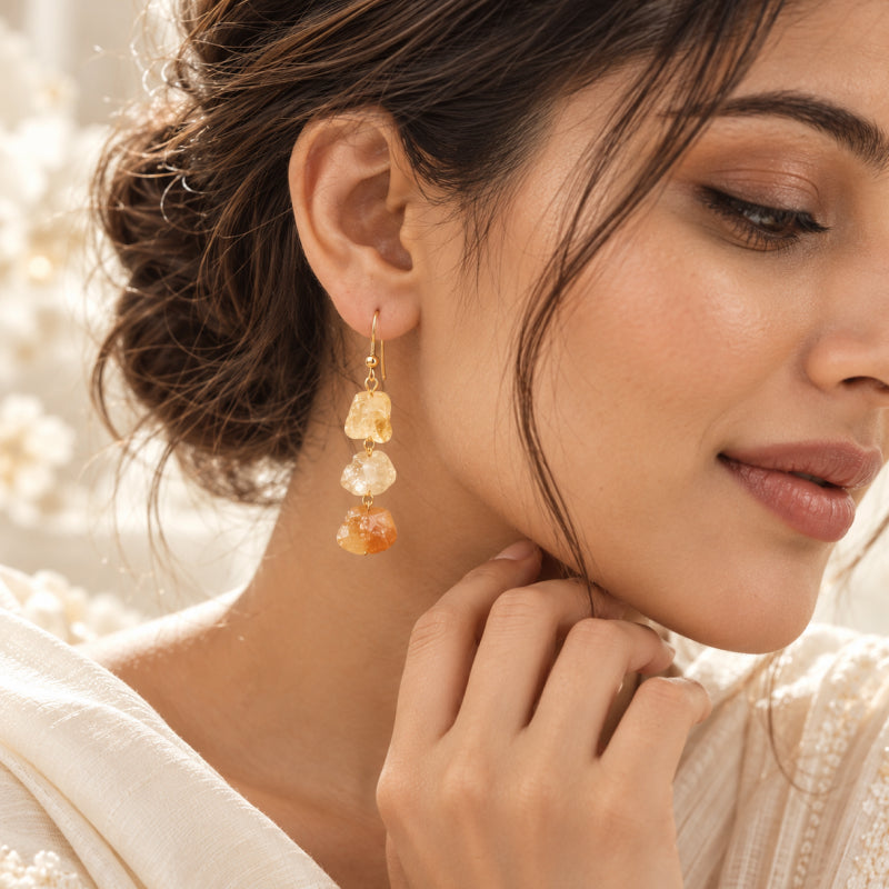 Amara Citrine Drop Earrings