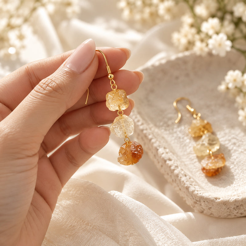 Amara Citrine Drop Earrings
