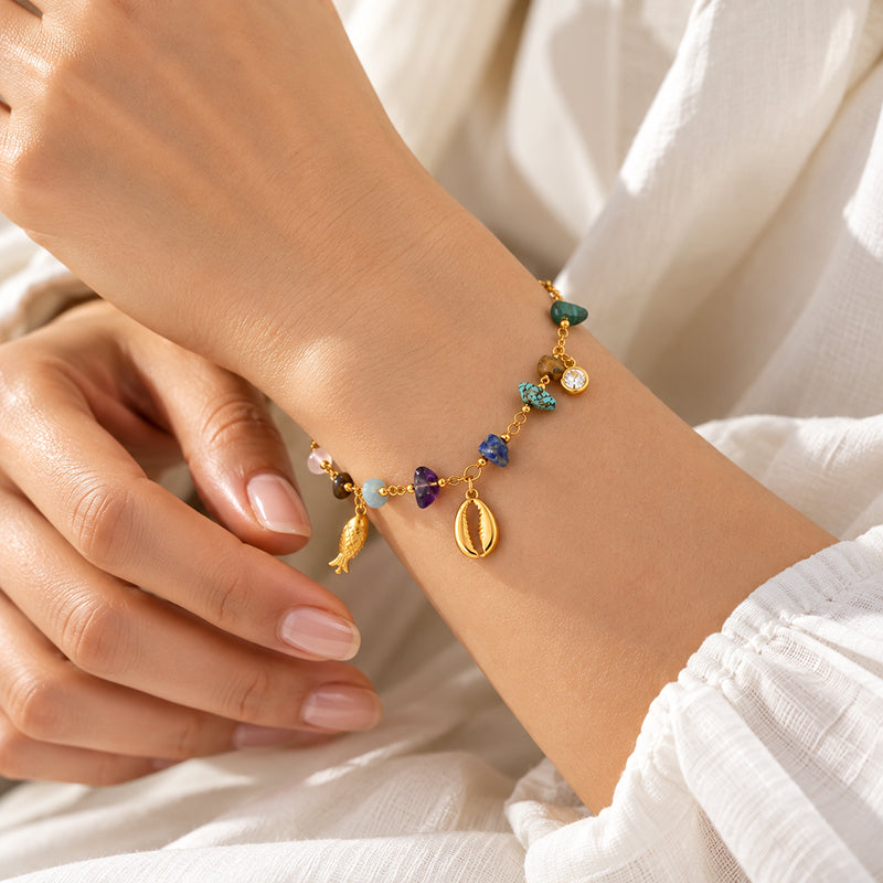 Marielle Natural Stone & Shell Bracelet
