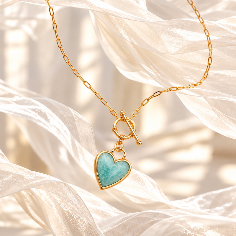 Solenne Amazonite Heart Necklace
