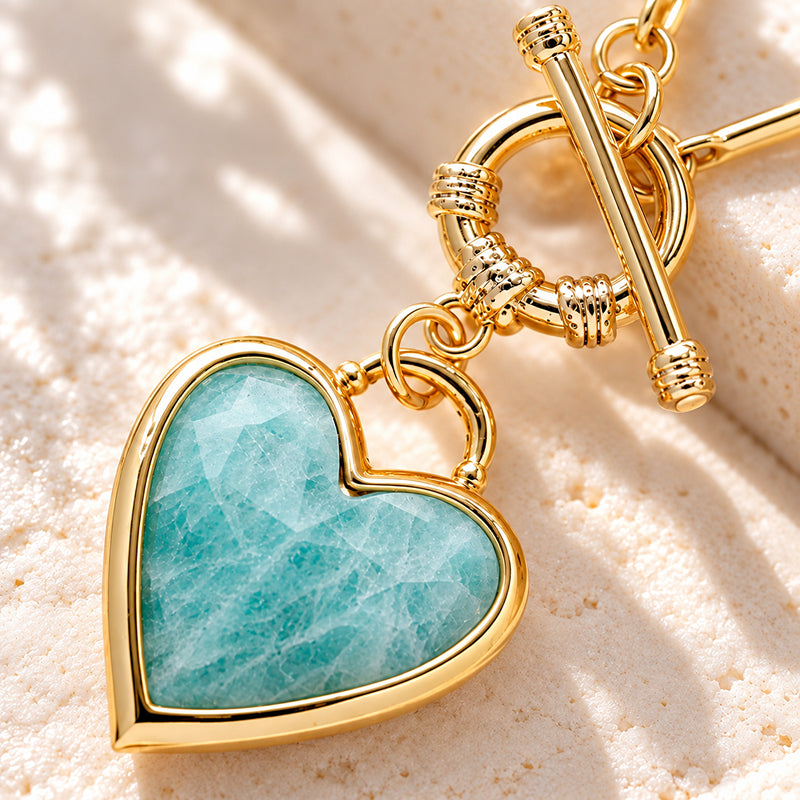 Solenne Amazonite Heart Necklace