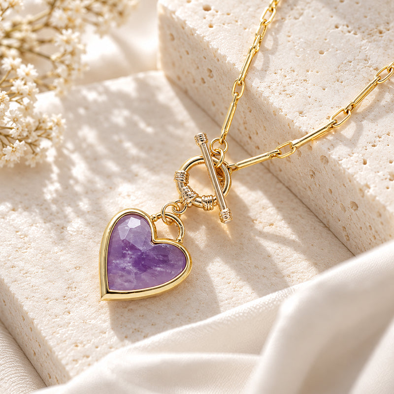 Solenne Amethyst Heart Necklace