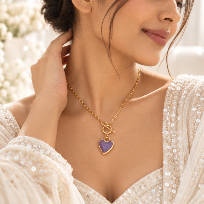 Solenne Amethyst Heart Necklace