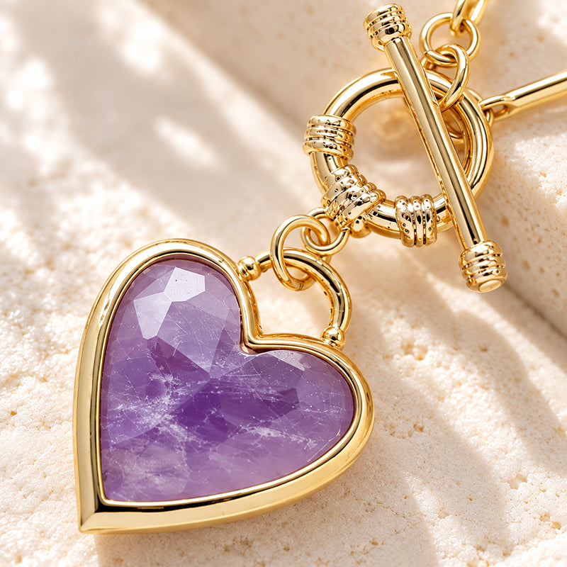 Solenne Amethyst Heart Necklace