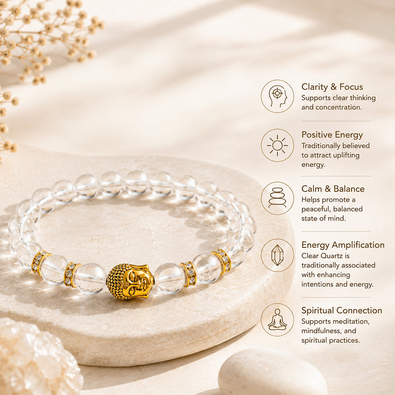 Buddha Clear Quartz Clarity Bracelet