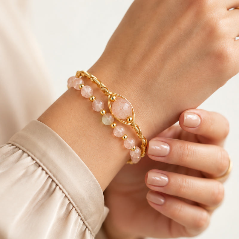 Aveline Strawberry Quartz Bangle