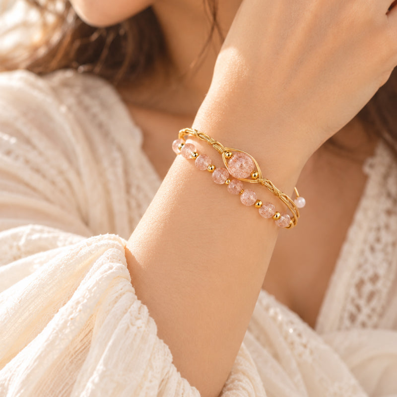 Aveline Strawberry Quartz Bangle