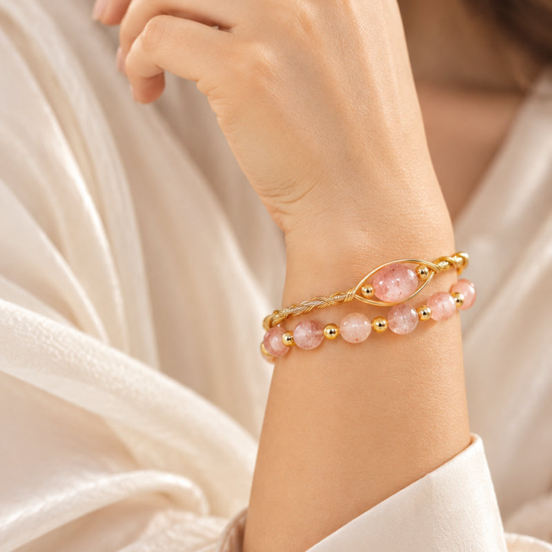 Aveline Strawberry Quartz Bangle