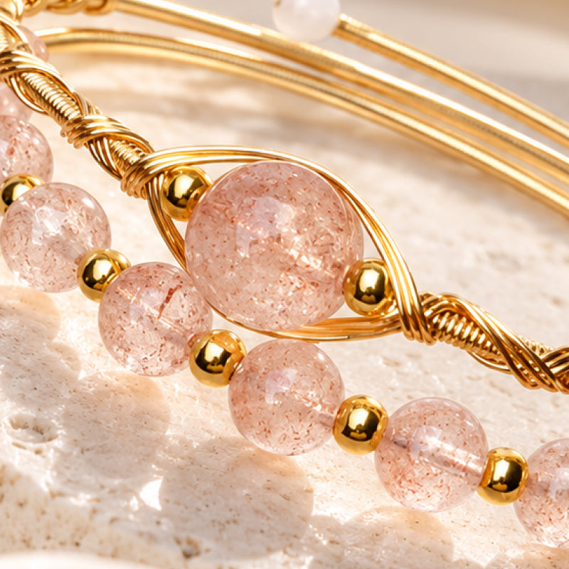 Aveline Strawberry Quartz Bangle