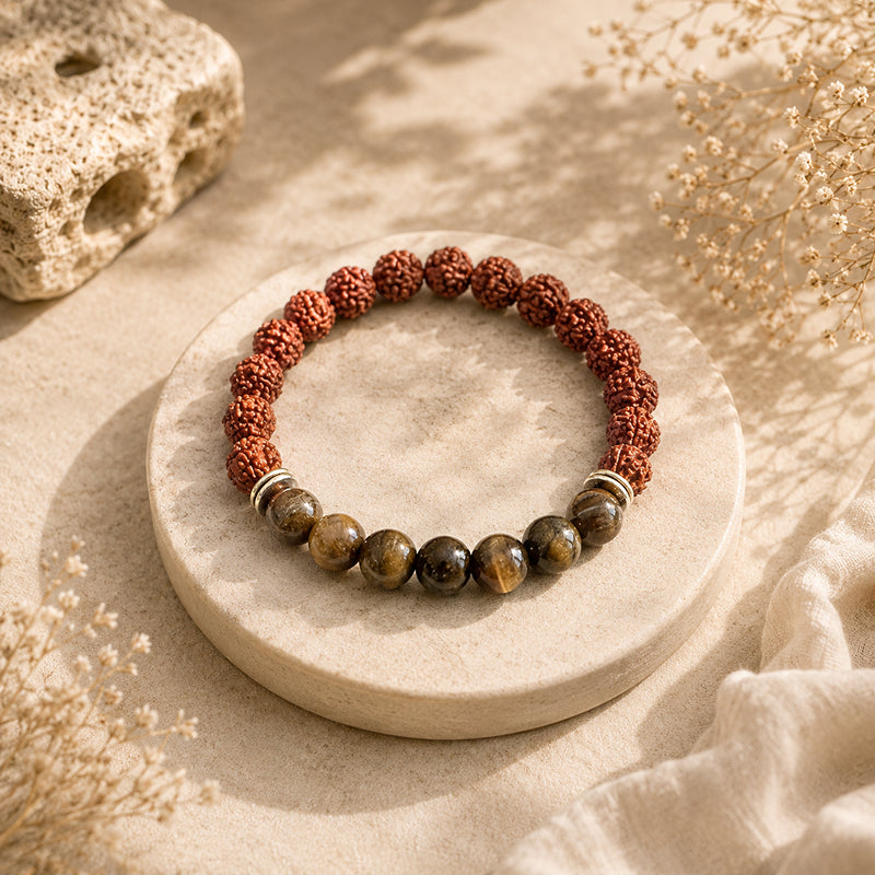 Rudraksha Tiger Eye Guardian Bracelet