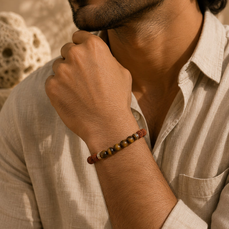 Rudraksha Tiger Eye Guardian Bracelet
