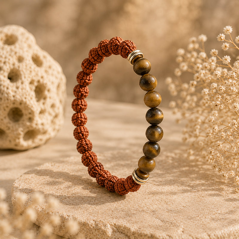 Rudraksha Tiger Eye Guardian Bracelet
