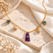 Seraphine 18K real gold plated  Amethyst Necklace